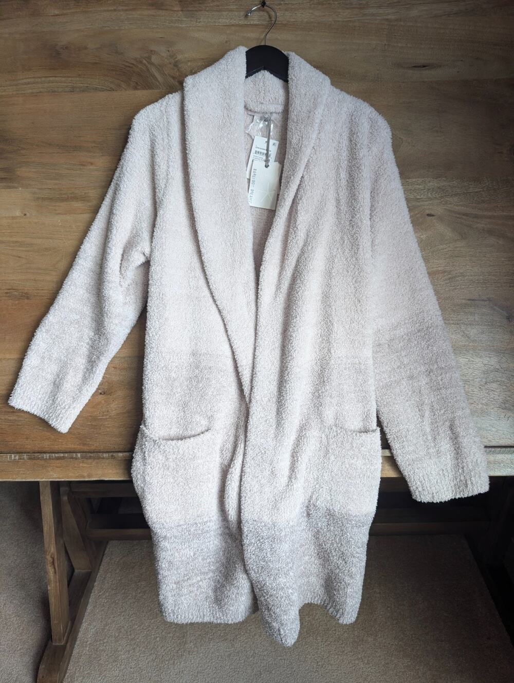 Barefoot Dreams Ombre Robe Unisex L Almond Multi CozyChic Heather Open Front NWT